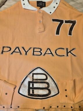 Triple Sevens Payback 77 Orange Polo Shirt with Contrast Collar